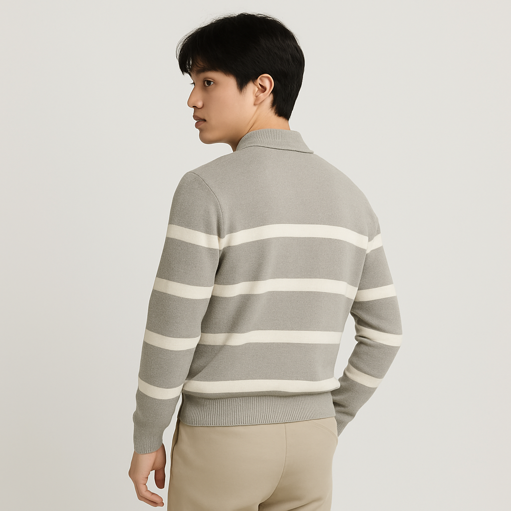 Leon | Striped Zip-Up Sweater
