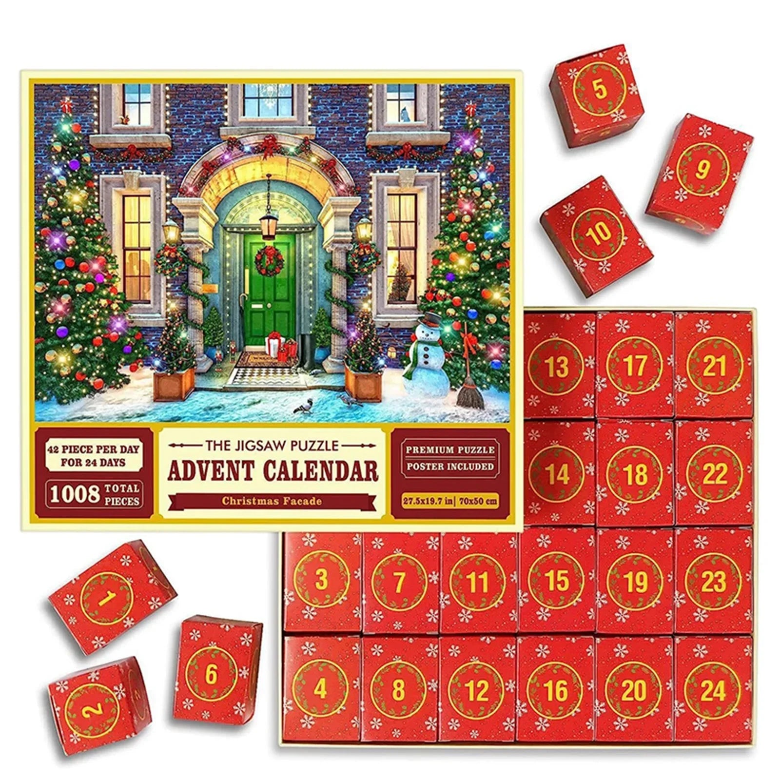 クリスマスパズル付きアドベントカレンダー – 24日間のカウントダウンを楽しもう