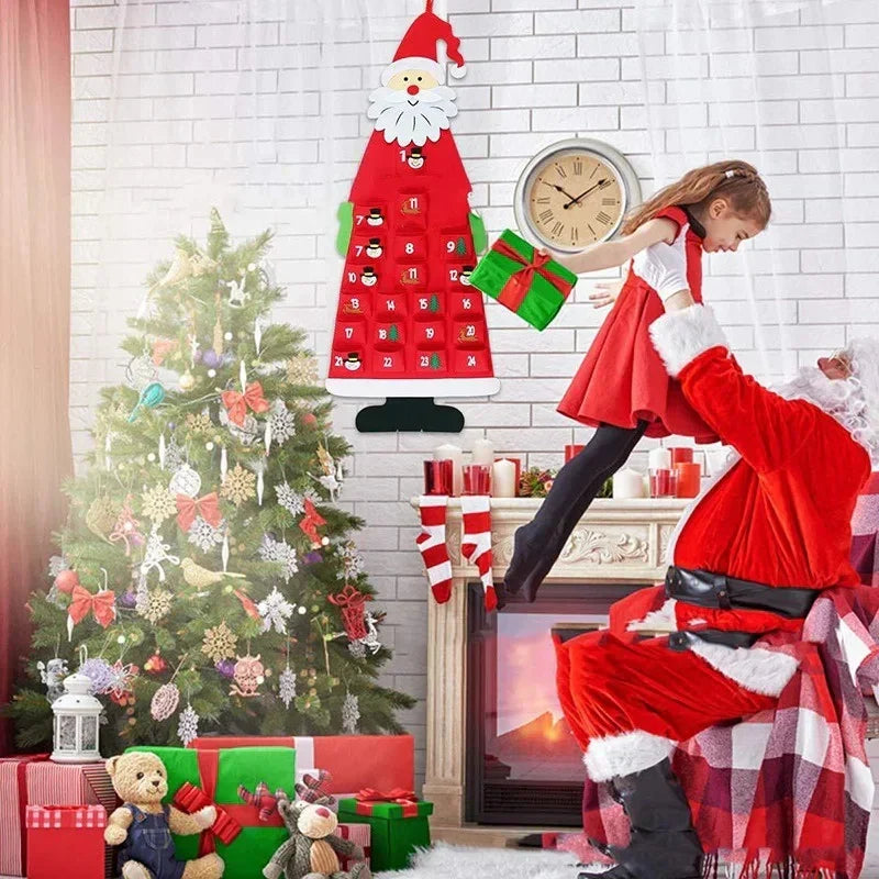 フェルト製アドベントカレンダー生地 クリスマスペンダント サンタクロースオーナメント