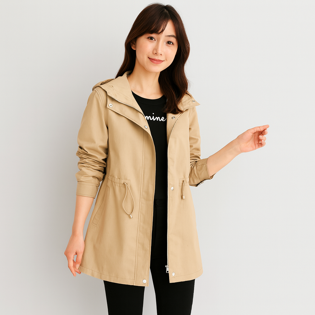 サバンナ | エレガントなフード付きトレンチコート