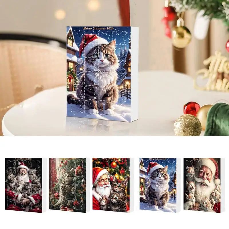 クリスマスツリーの飾りが付いたアドベントカレンダー2025 かわいい動物漫画