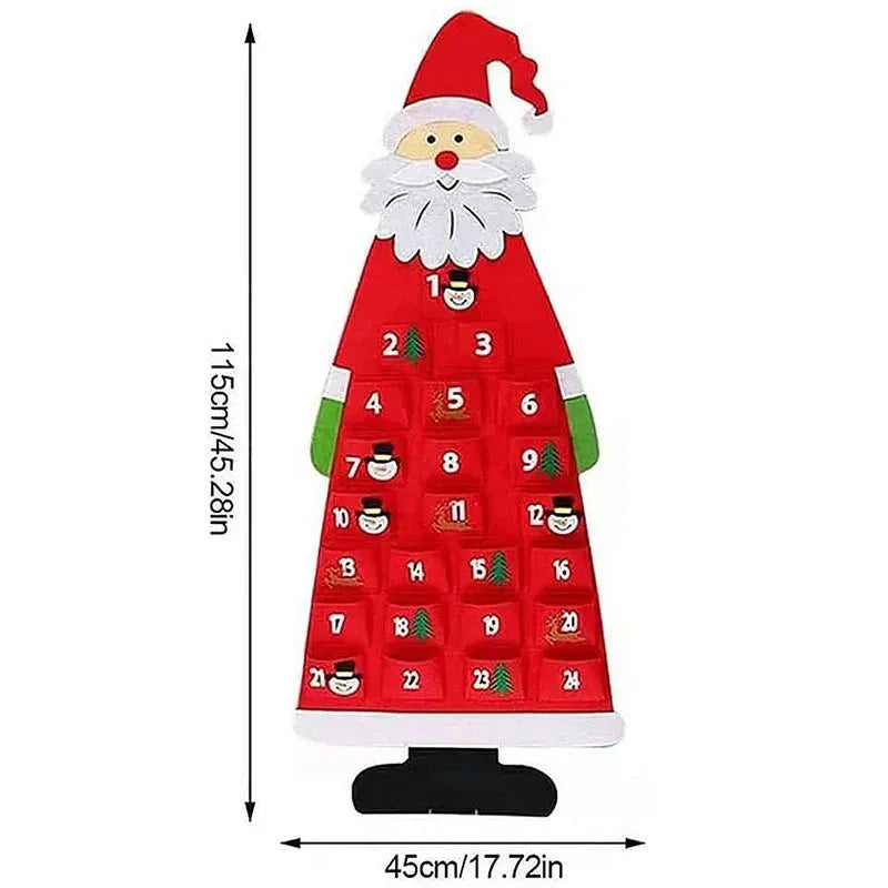 フェルト製アドベントカレンダー生地 クリスマスペンダント サンタクロースオーナメント