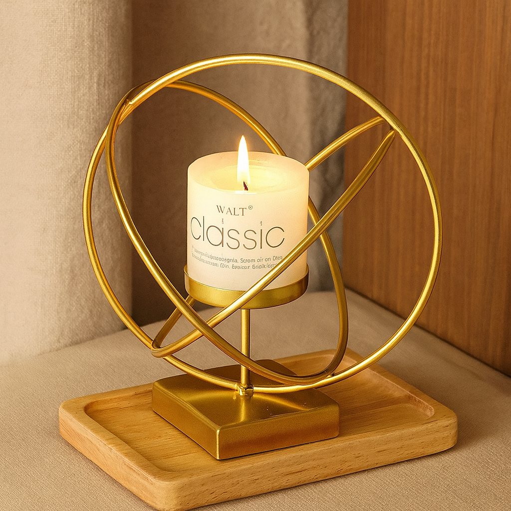 Seraphine | Gold-colored Metal Candle Holder Set