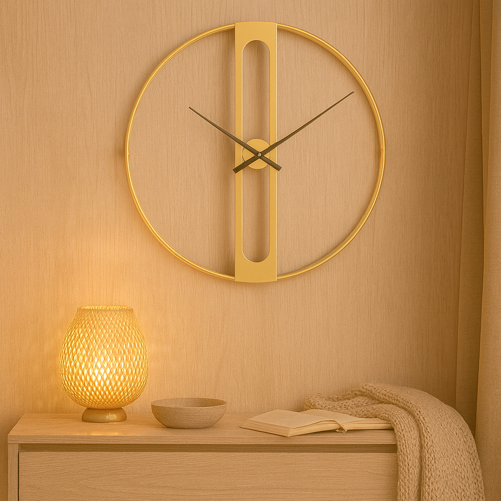 Valen | Modern Wall Clock in Black and Gold