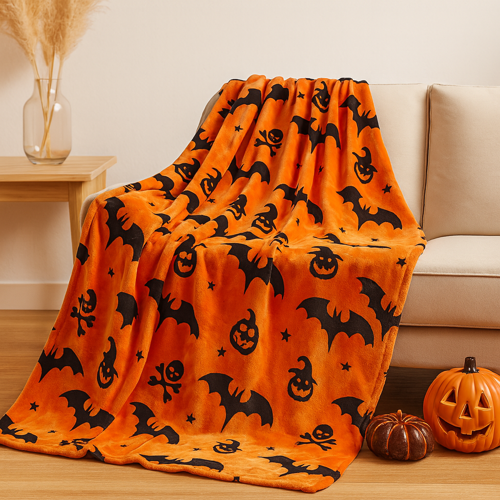 ヴェイラ | ハロウィン かぼちゃプリント フランネルブランケット