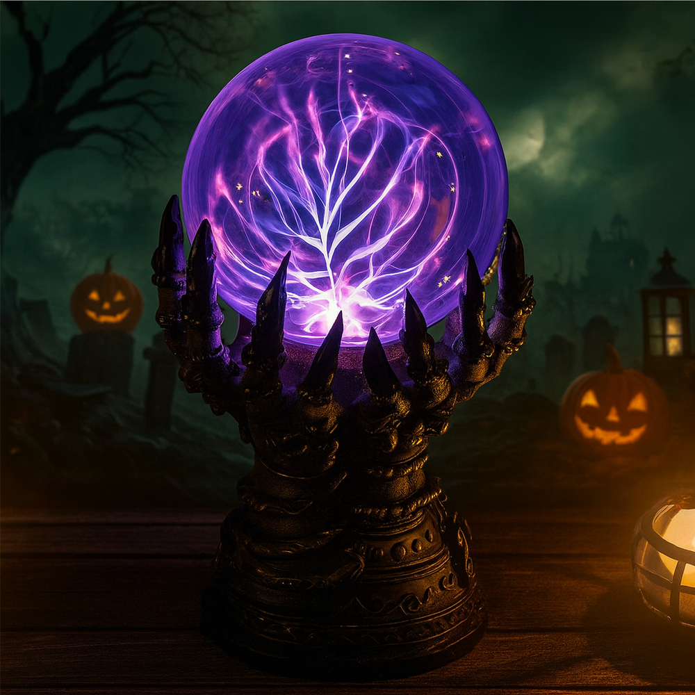 ナイトスフィア | ゴシックハンドデザインのハロウィンクリスタルボールランプ