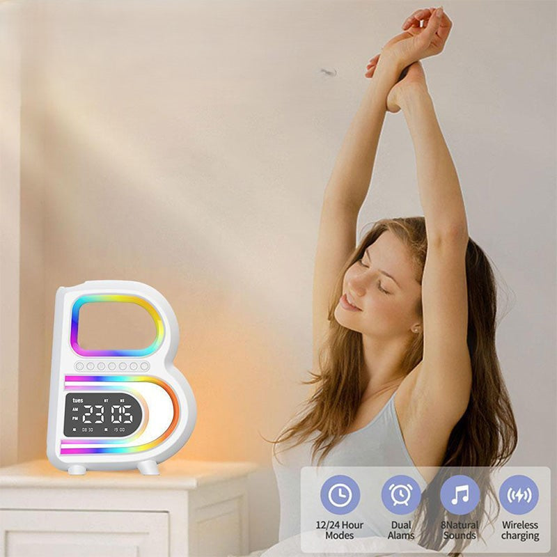 ビートグロー - RGBライトとワイヤレススピーカーを備えたスマート目覚まし時計